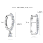 S925 Sterling Silver Moissanite Smooth-Finish Earrings(Single unit)