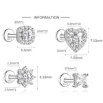 Authentic 925 Sterling Silver Geometric Earrings with D-Color Moissanite(Single unit)