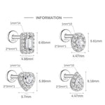Authentic 925 Sterling Silver Geometric Earrings with D-Color Moissanite(Single unit)