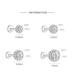 S925 Sterling Silver Round Moissanite Earrings(Single unit)