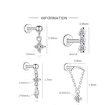 S925 Sterling Silver Moissanite Flat-Back Threaded Piercing Earring(Single unit)