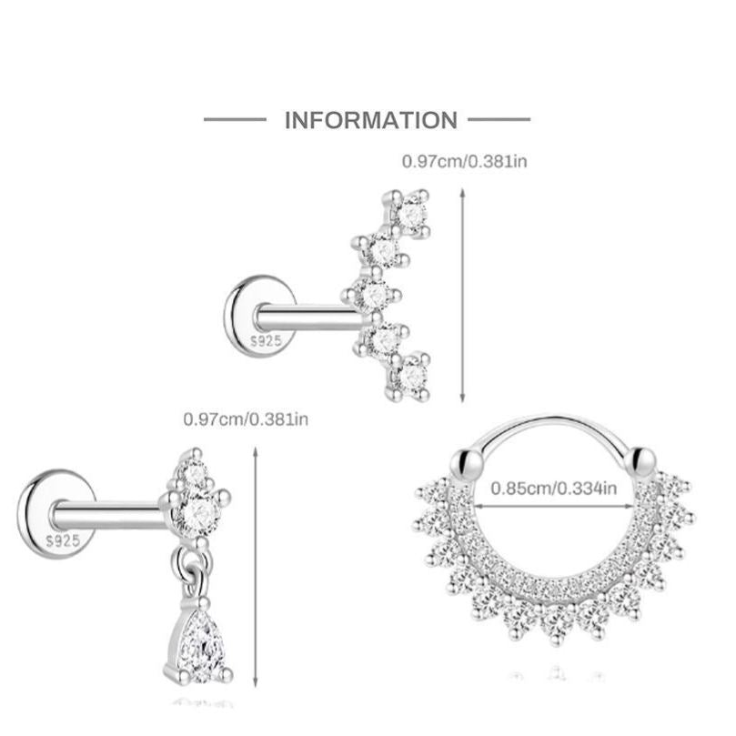 S925 Sterling Silver Moissanite Classic Bezel-Set Round Screw-Back Earrings(Single unit)