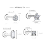 S925 Sterling Silver Moissanite Ear Stud(Single unit)