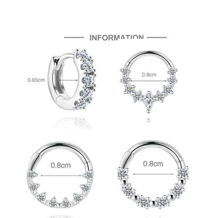 S925 Sterling Silver Micro-Pave Moissanite Non-Pierced Ear Cuff(Single unit)