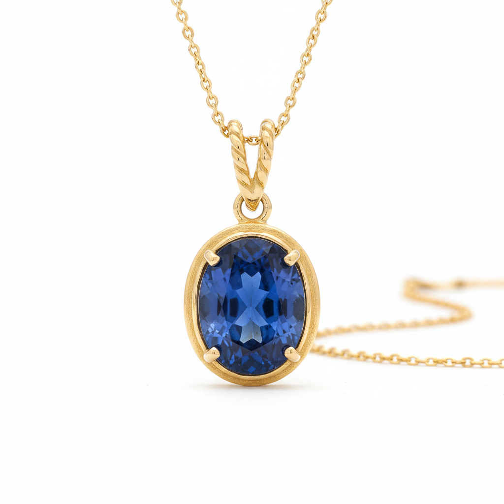 Blue Sapphire Gold Pendant wholesale
